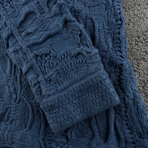 COOGI Blues Authentic Women Sweater Knit Pullover Blue Medium Cotton Henley - Picture 11 of 16